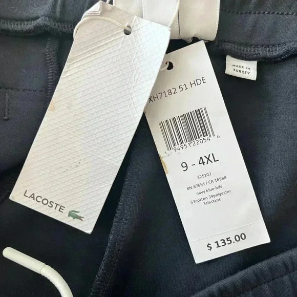 Mens Lacoste NWT Blue Tapered Fit Sweats - 4XL - Picture 9 of 9